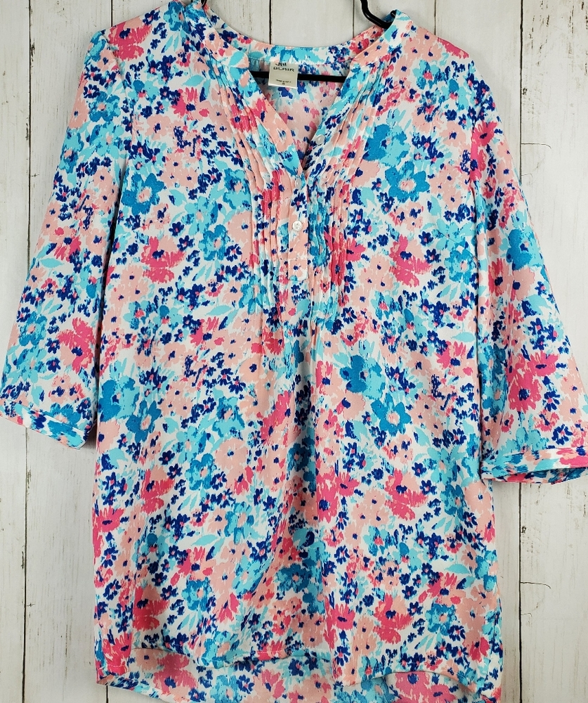 BLAIR Floral Tunic Top Blouse Size Small